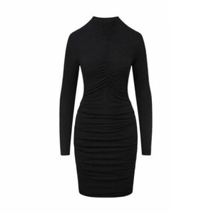 VERONICA BEARD Mizani Black Long Sleeve Ruched Dress LBD Mock Neck
